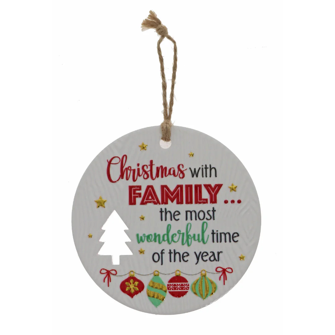CHRISTMAS PLAQUE FAMILY WONDERFUL