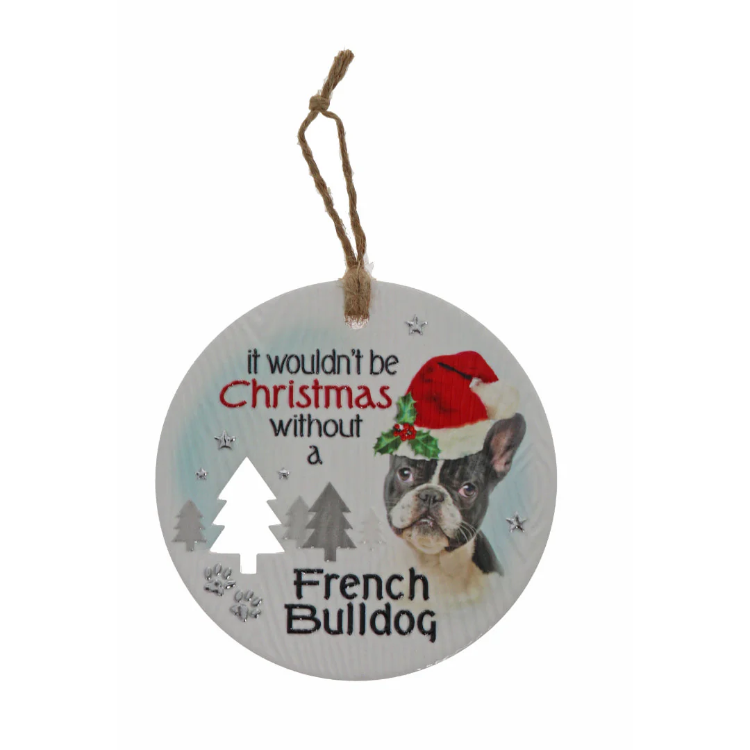 CHRISTMAS PLAQUE FRENCH BULLDOG