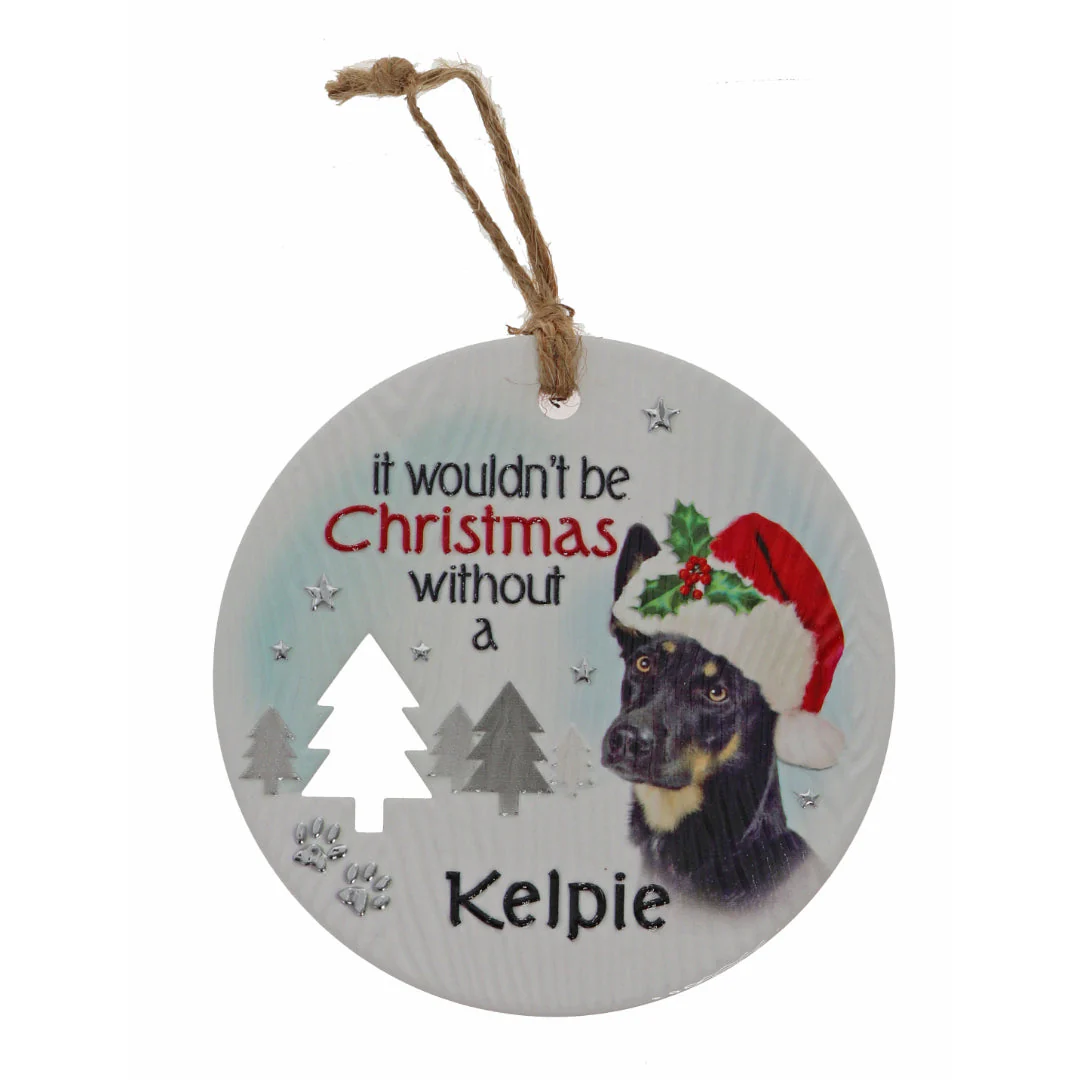 CHRISTMAS PLAQUE KELPIE
