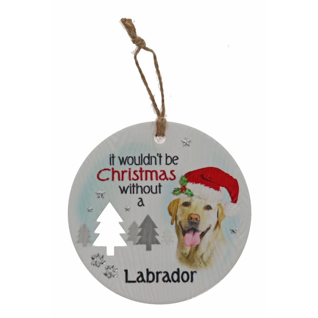 CHRISTMAS PLAQUE LABRADOR GOLD