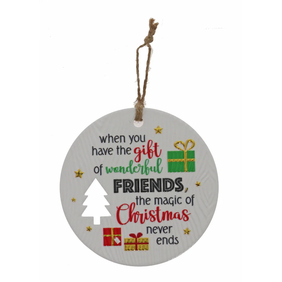 CHRISTMAS PLAQUE WONDERFUL FRIENDS