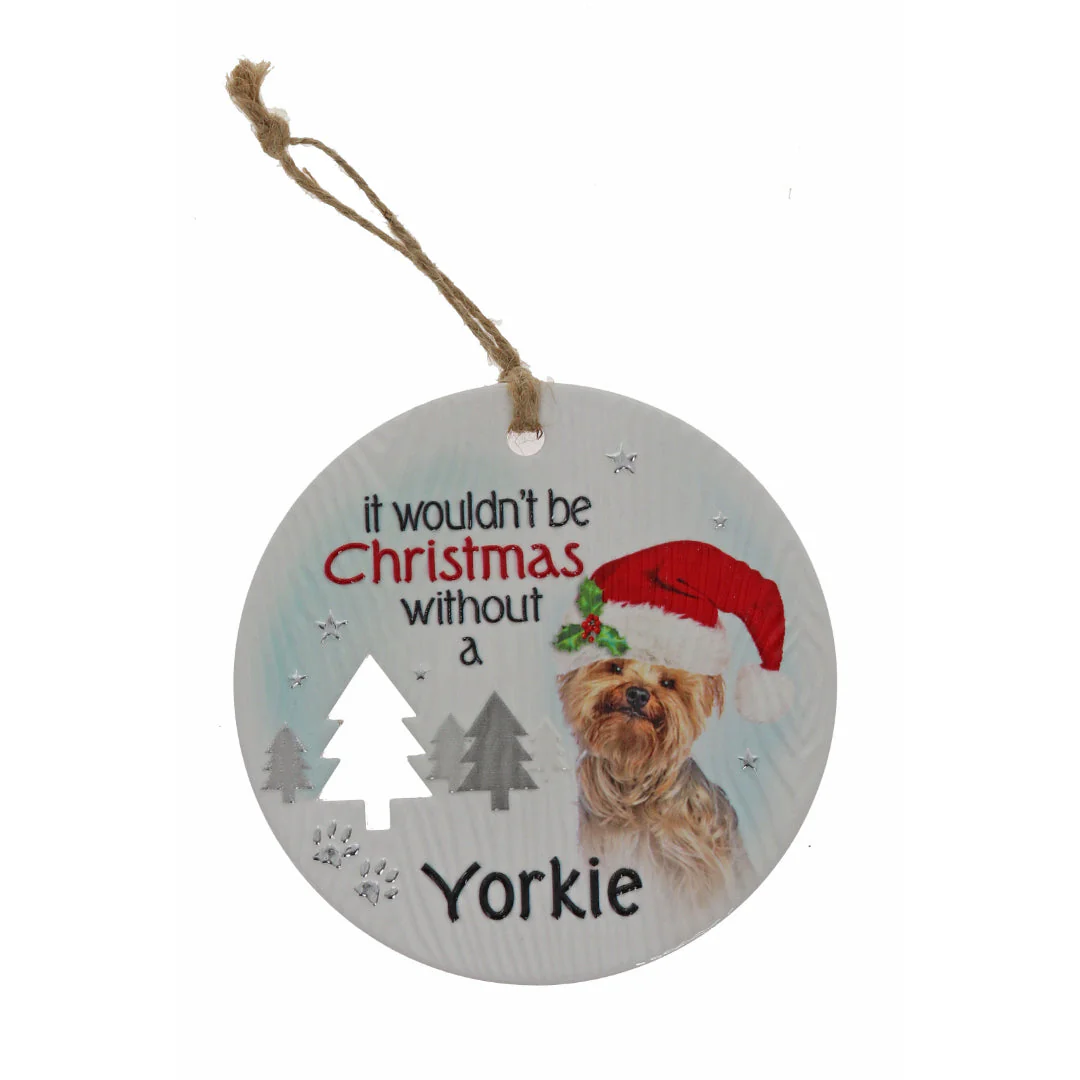 CHRISTMAS PLAQUE YORKIE