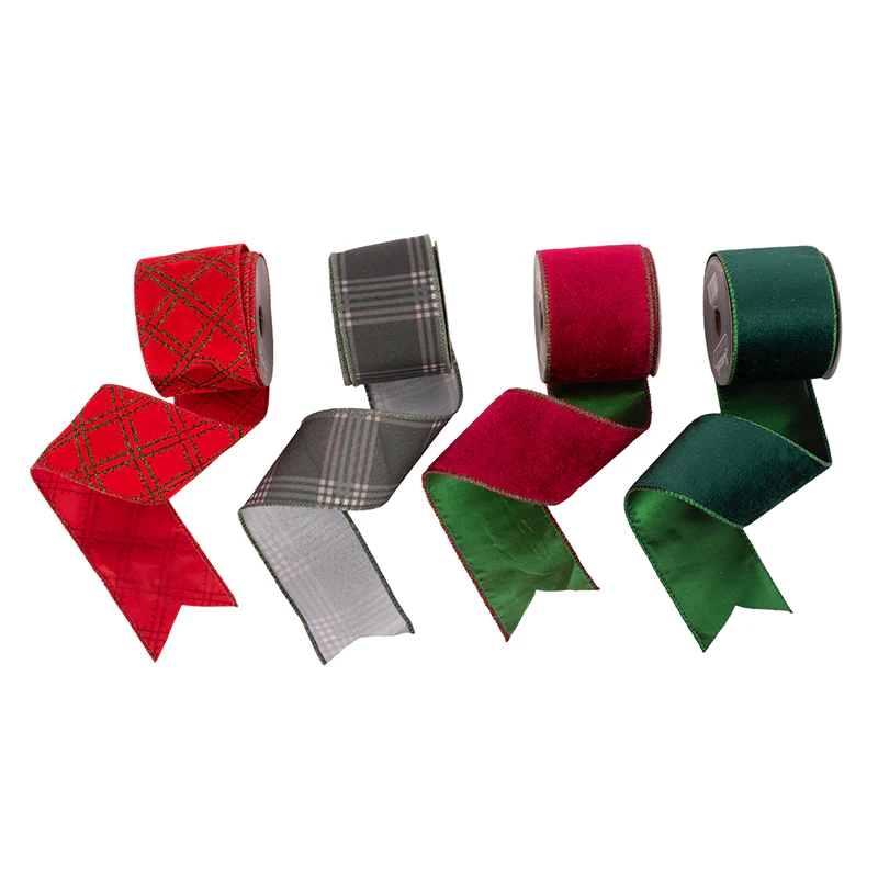Christmas Ribbon 6.3x500cm Red Green Assorted - Image 2