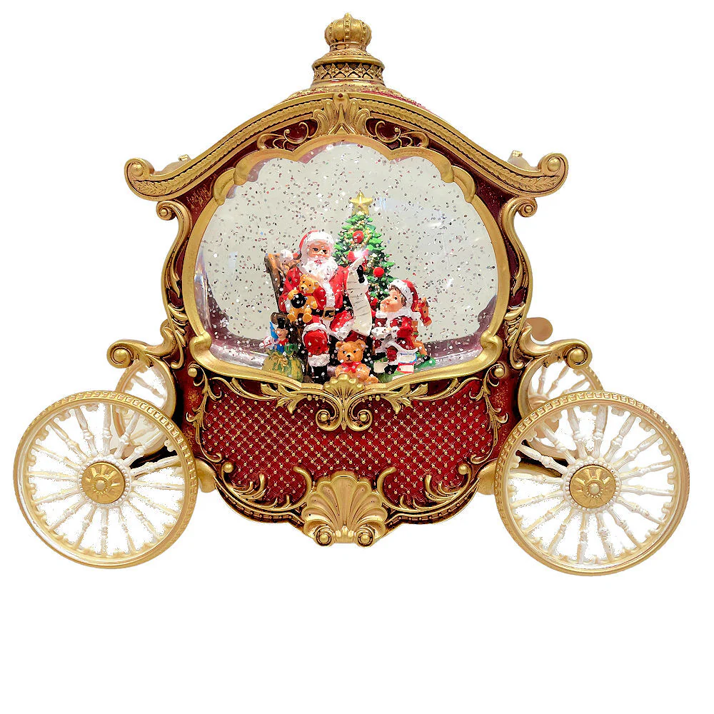 Christmas Lantern Carriage Santa 22cm