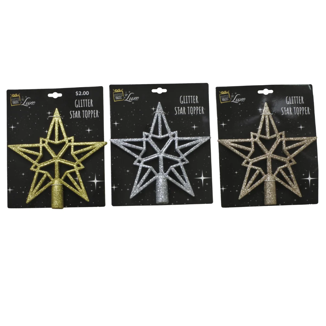 Tree Topper Star 20cm Assorted - Image 3