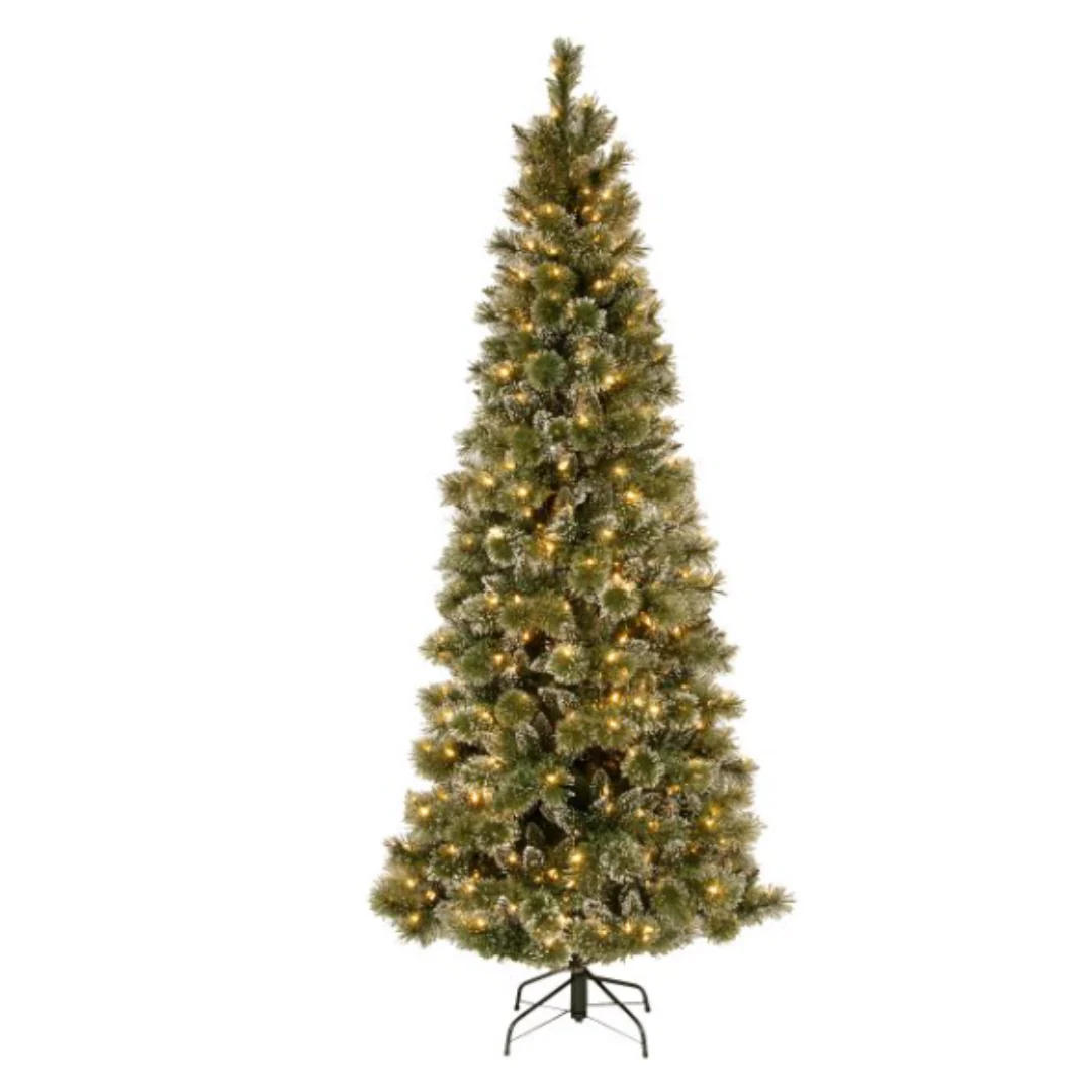 Christmas Tree Glittery Bristle Slimline 229cm 7.5ft