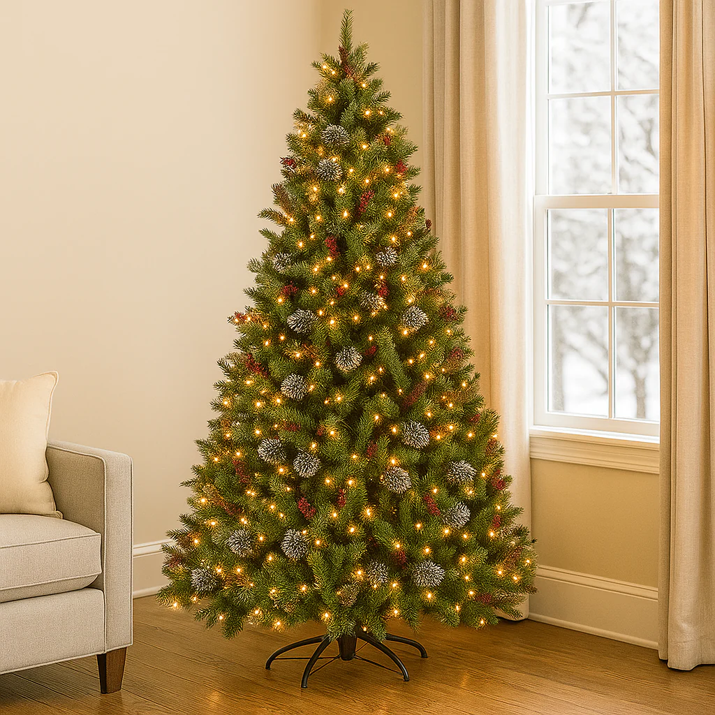 Christmas Tree 7.5ft Wintery Pine Twinkle Lights - Image 2