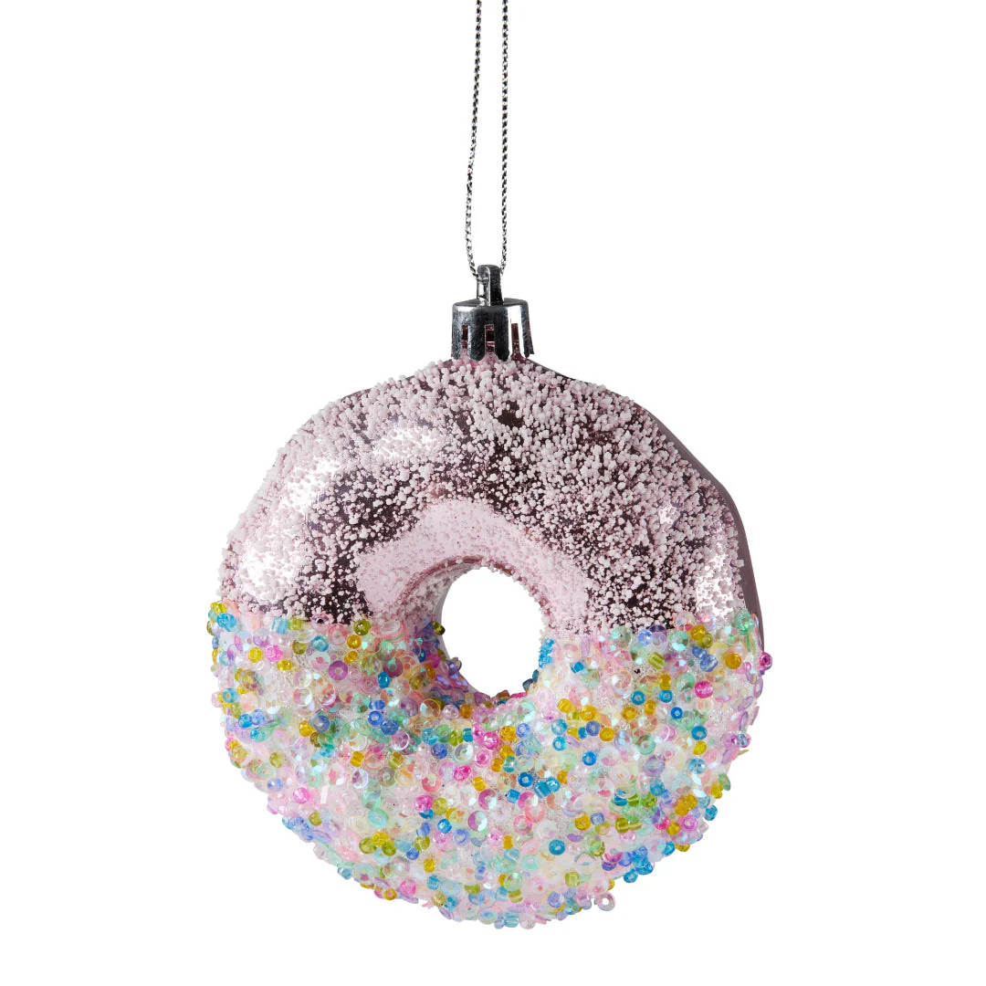 Christmas Tree Decoration Pink Donut 9cm