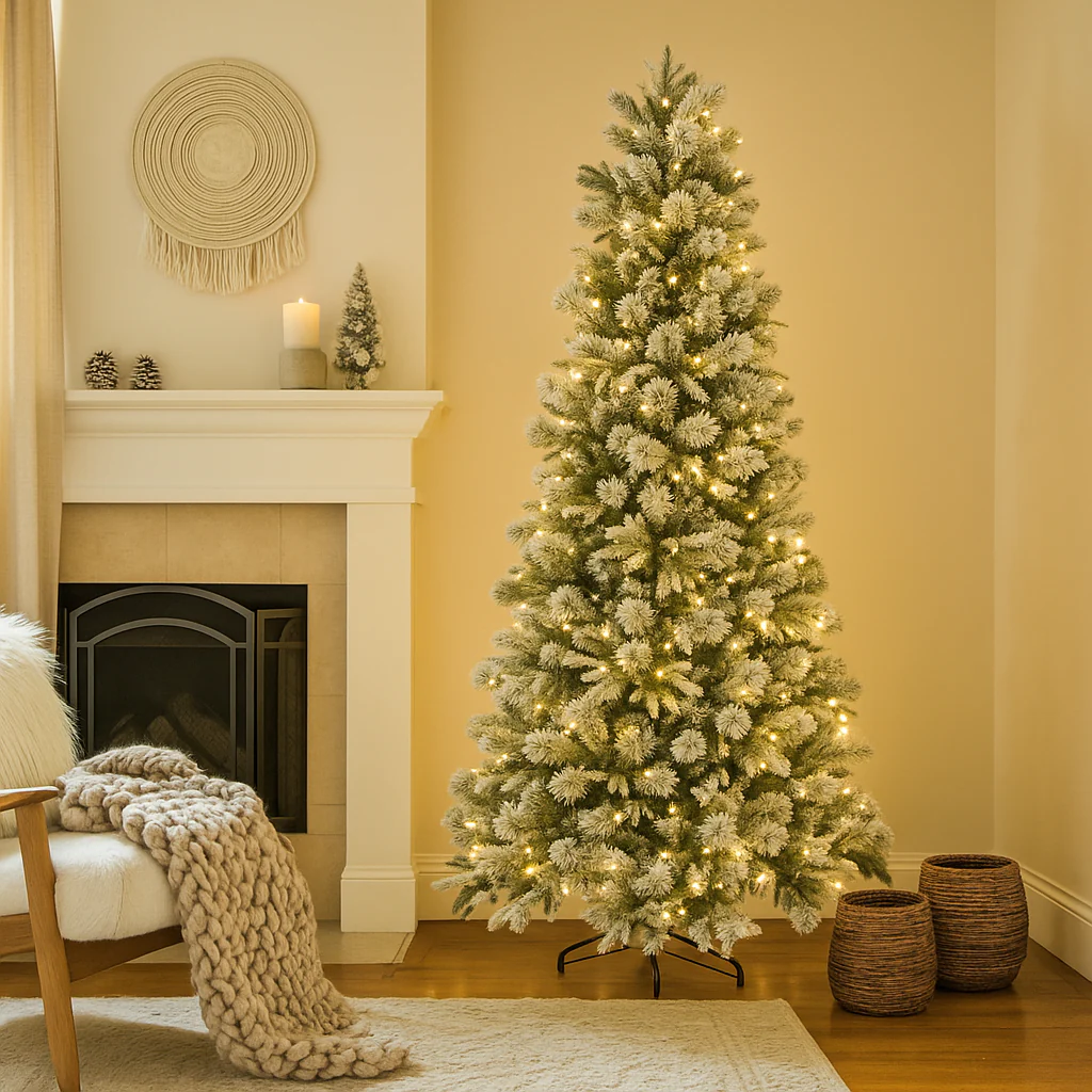 Christmas Tree Flocked Emerald Angel Pine 240cm 8ft