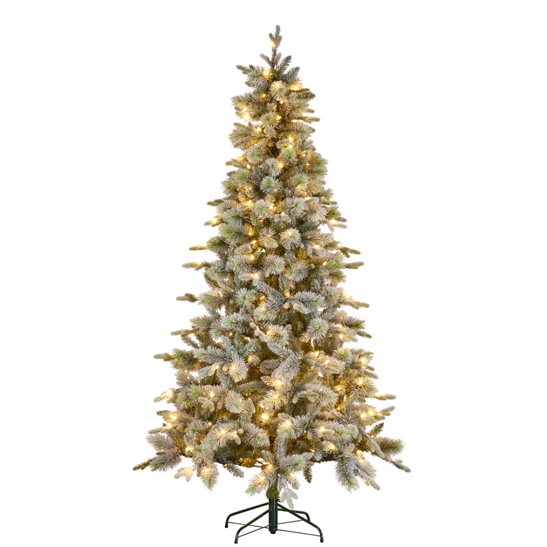 Christmas Tree with Lights Snowy Stamford Spruce 7.5ft
