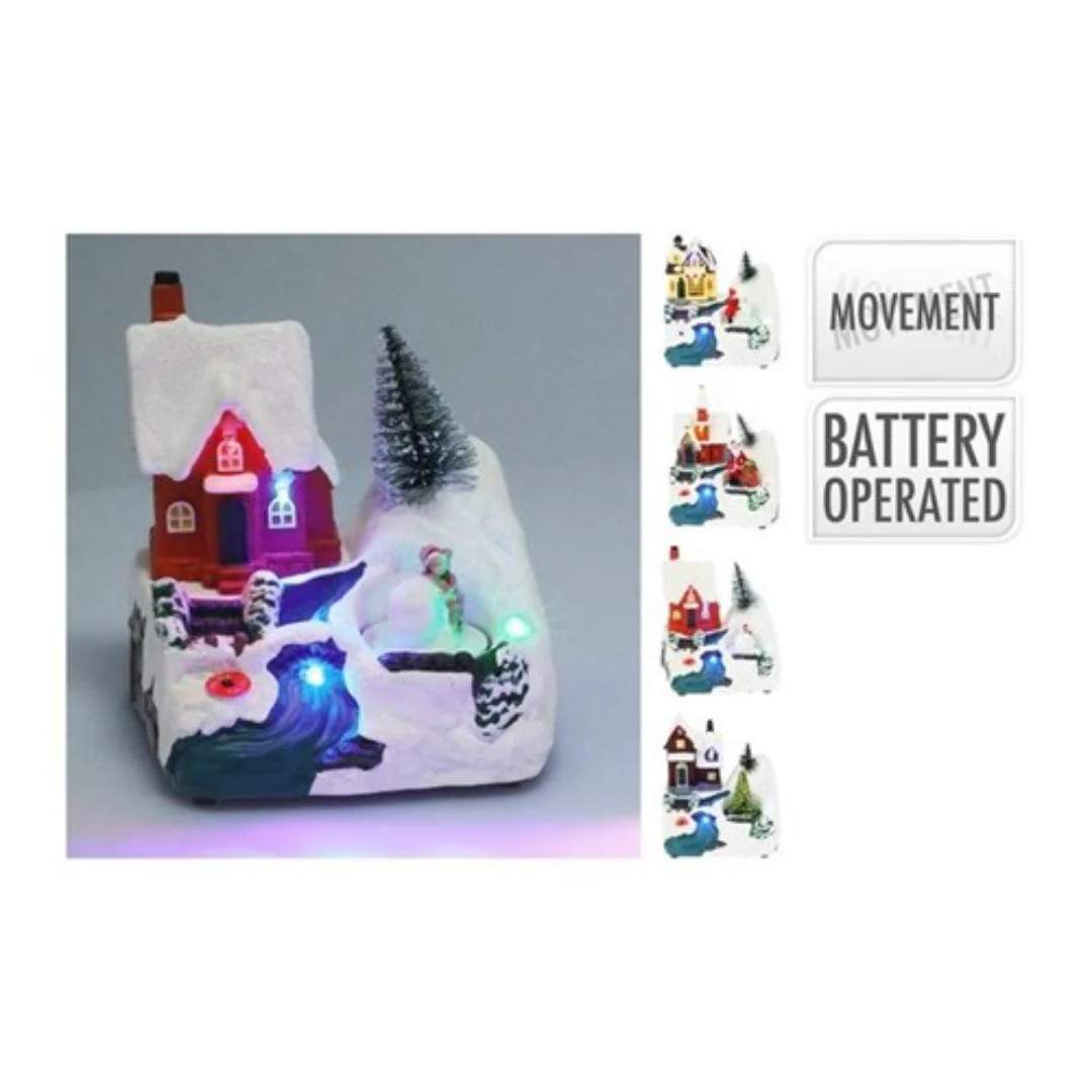 Christmas Village Led 14cm Battery Operated