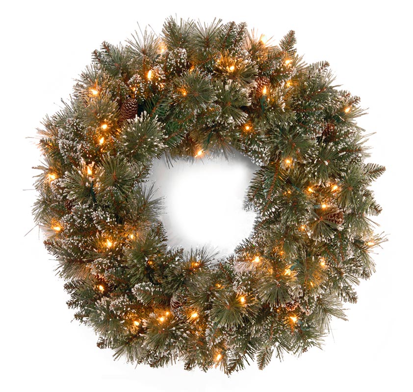 Christmas Wreath Glittery Bristle Wreath 61cm - Image 2