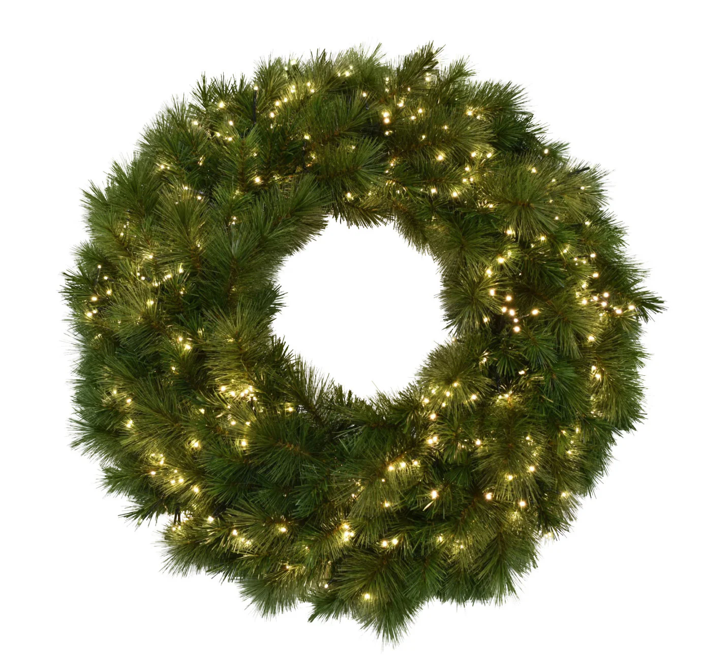 Christmas Wreath Green Hill 76cm Cluster Led 180 Tips 400 Warm White - Image 2
