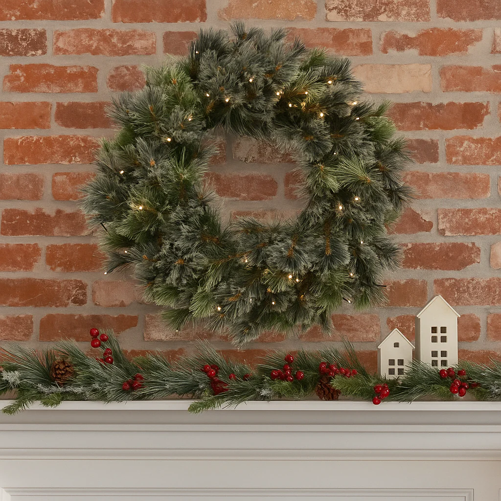 Christmas Wreath Noble Cashmere 76cm Pre-lit 100WW