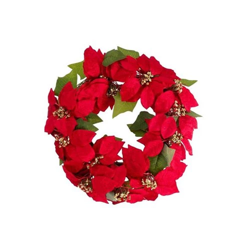 Christmas Wreath With Poinsettia 45cm
