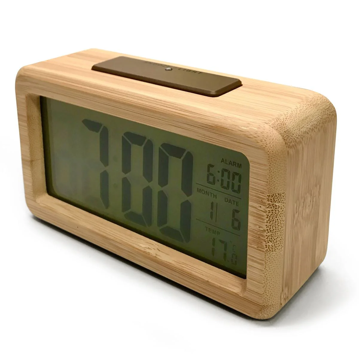 Clock Checkmate Timber Multifunction Digital Alarm Clock 14x7.8x4.5cm 2 Assortedd - Image 3