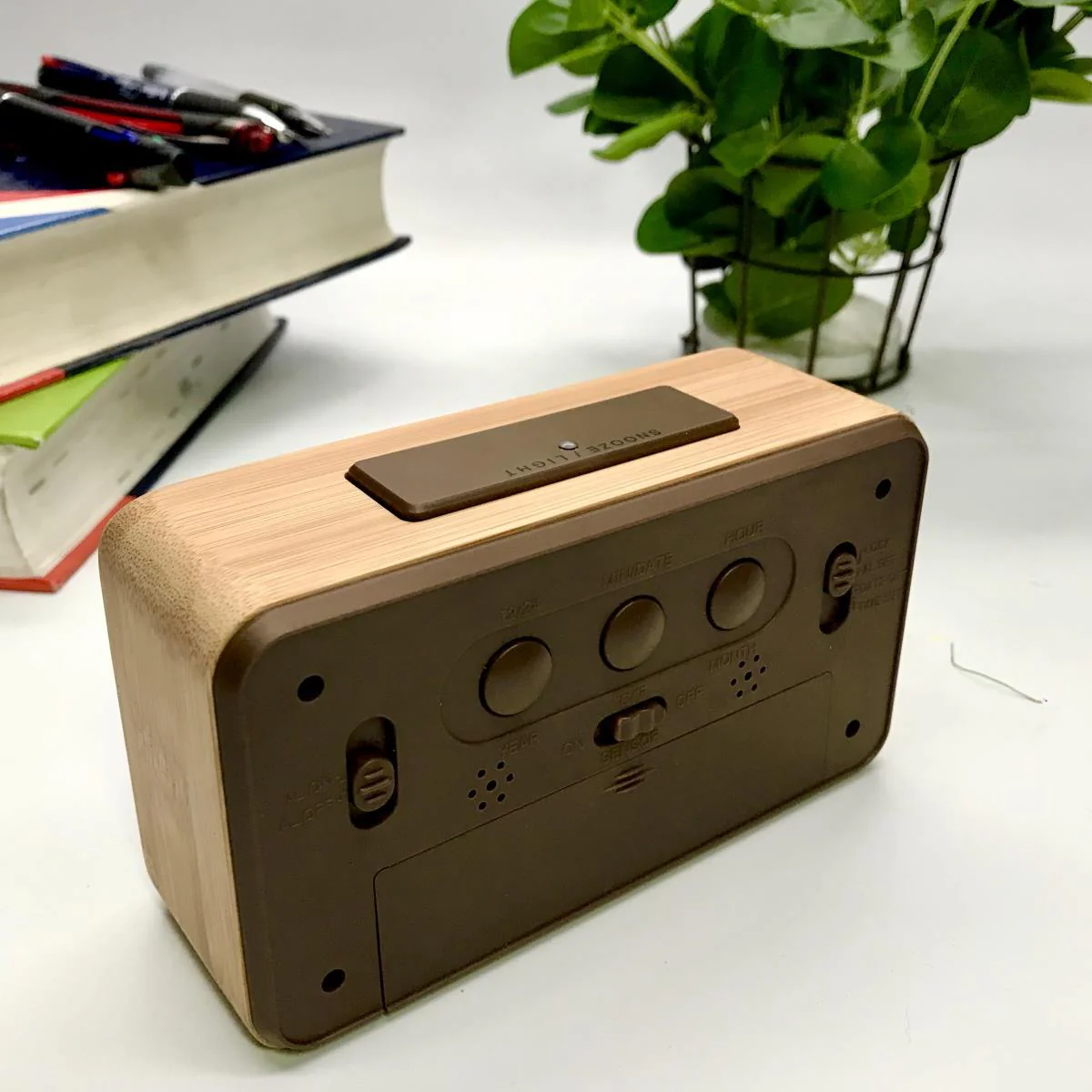 Clock Checkmate Timber Multifunction Digital Alarm Clock 14x7.8x4.5cm 2 Assortedd - Image 6