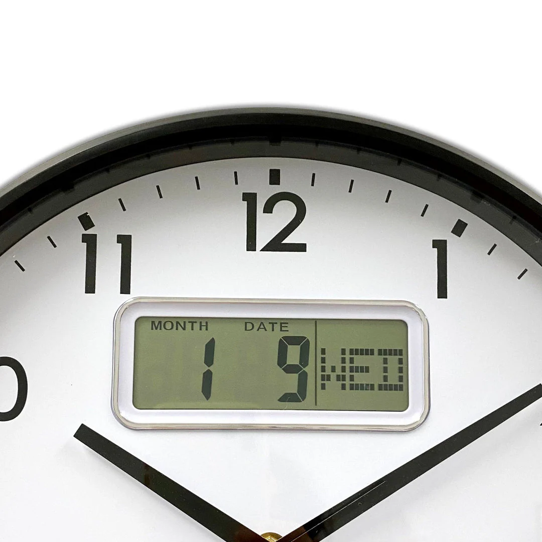 Clock LCD Display T&H 32cm Wall Clock Assorted - Image 7