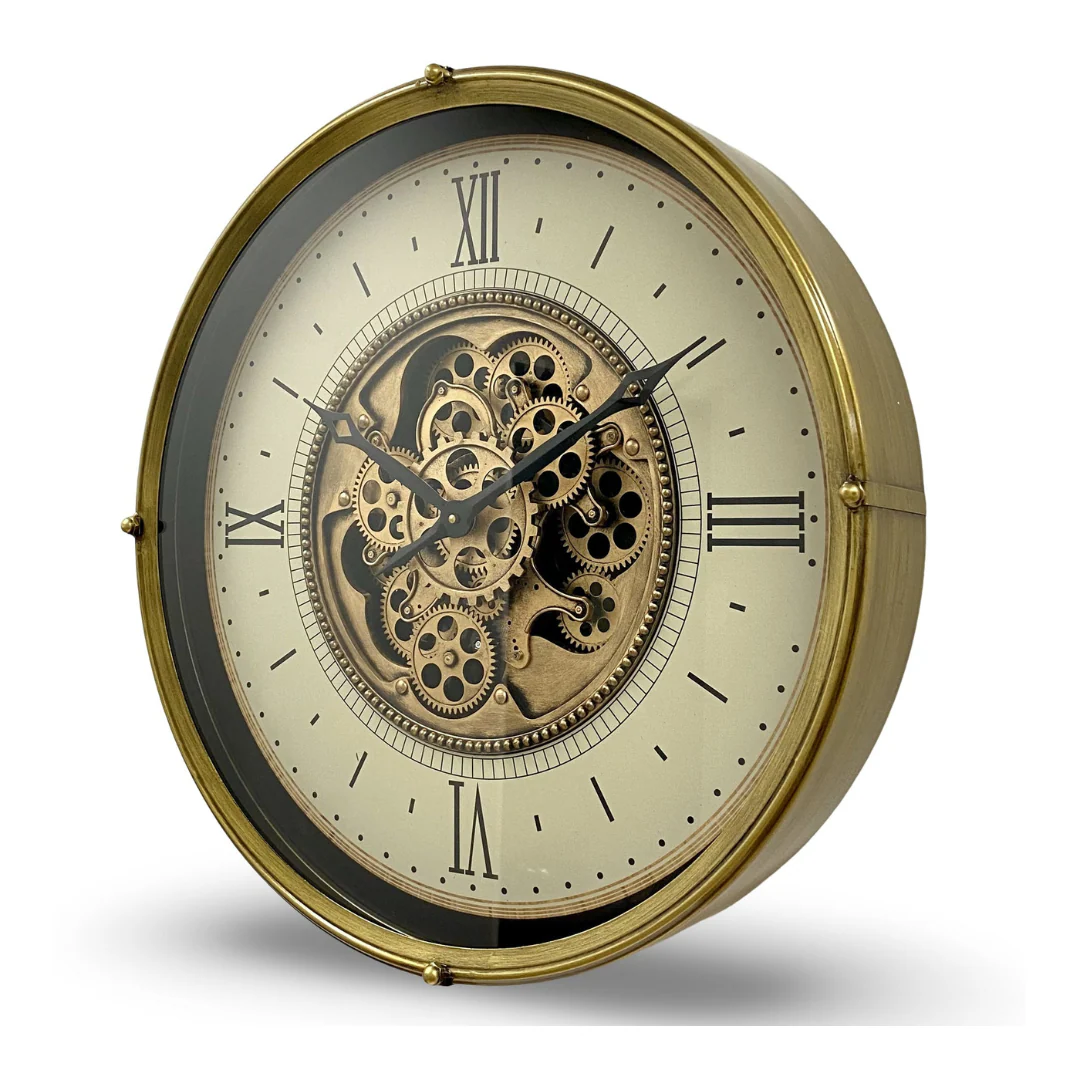 Luxurious Rotating Gears Clock 60cm Gold - Image 3