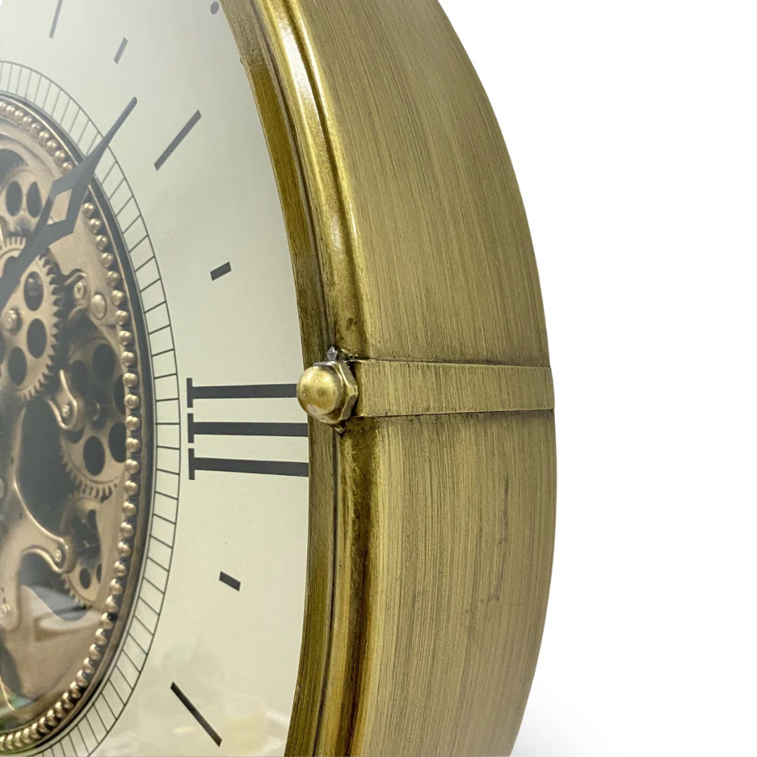 Luxurious Rotating Gears Clock 60cm Gold - Image 5