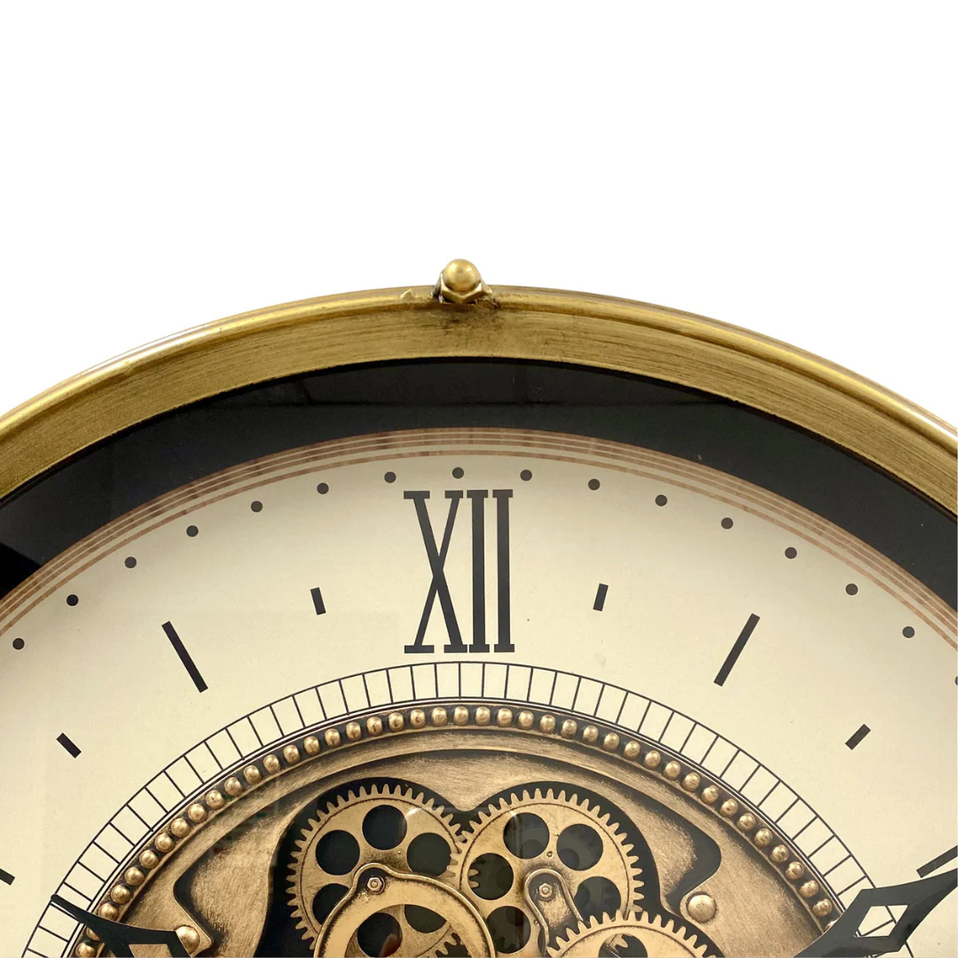 Luxurious Rotating Gears Clock 60cm Gold - Image 6