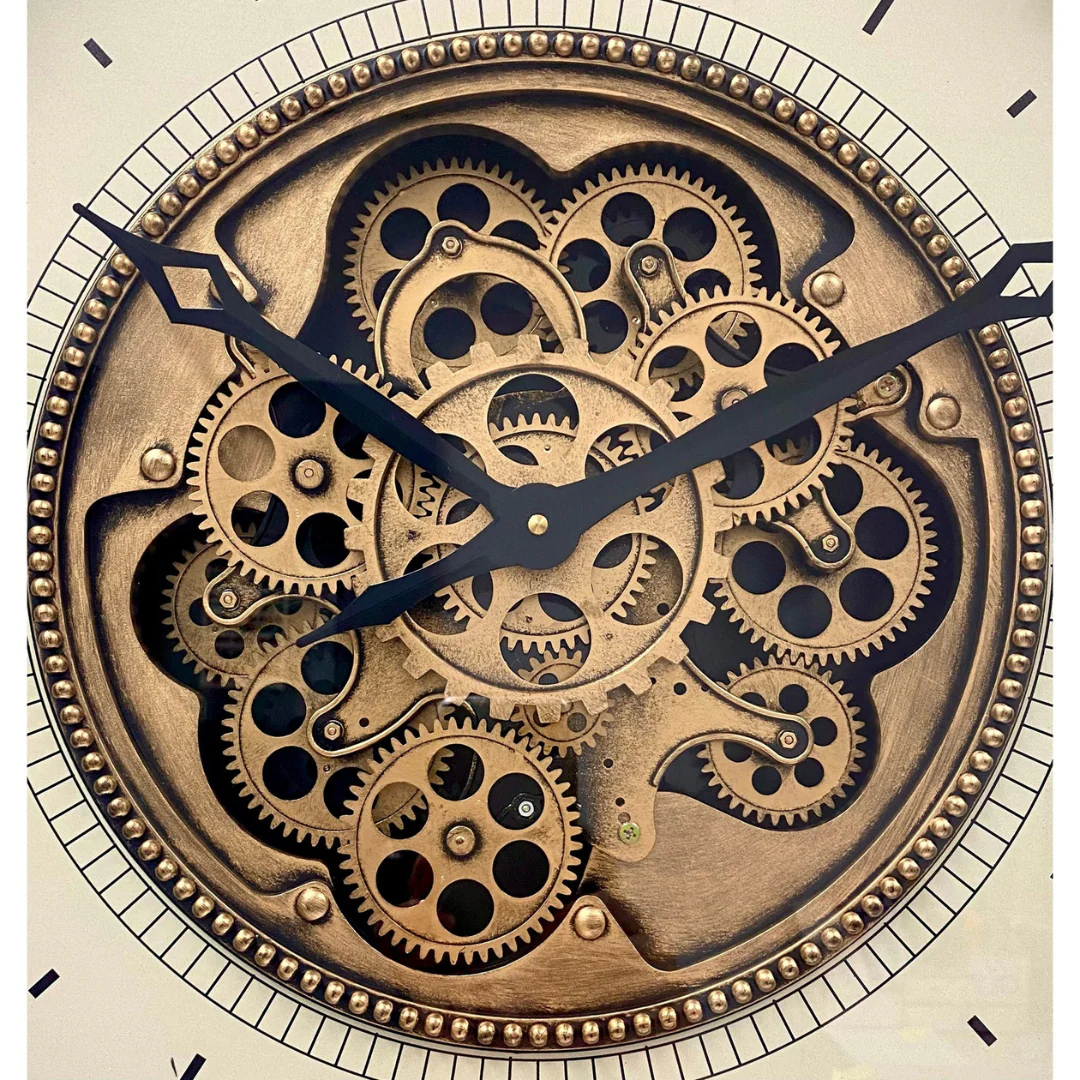 Luxurious Rotating Gears Clock 60cm Gold - Image 7