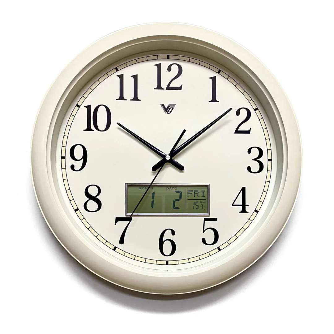 Clock Modern Clock/Digital Calendar 42cm Assorted - Image 3
