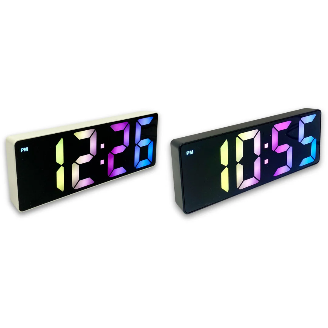 Clock Rainbow LCD Table Clock Assorted