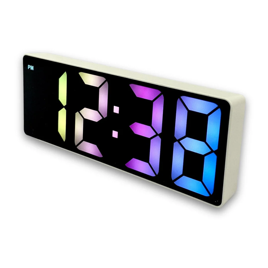 Clock Rainbow LCD Table Clock Assorted - Image 4