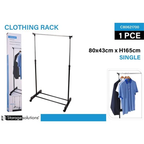 Clothing Rack Single Rail with Wheels 80X43Cm