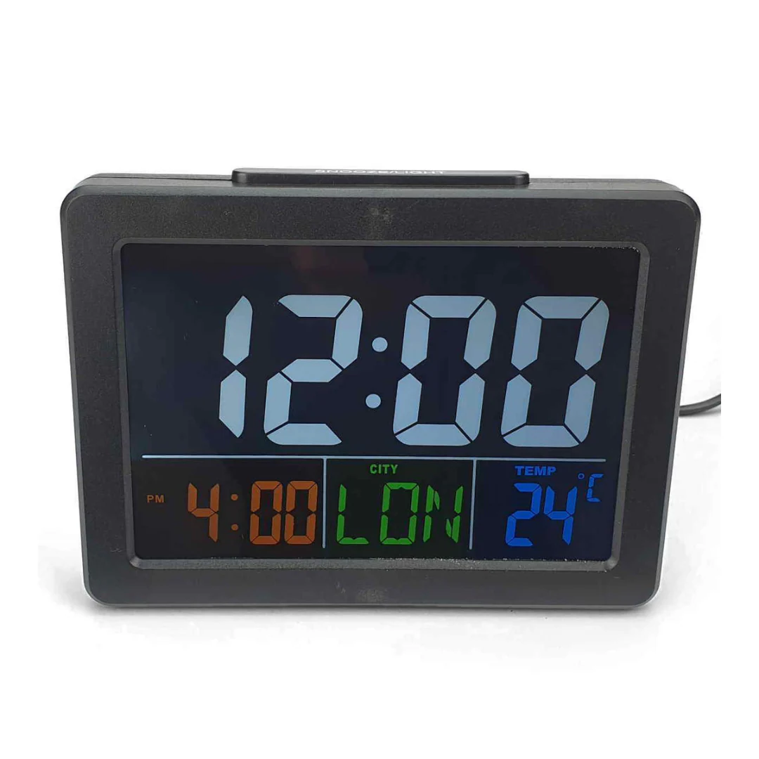 Clock Colour screen LCD table clock Black-White 2 Assorted - Image 2