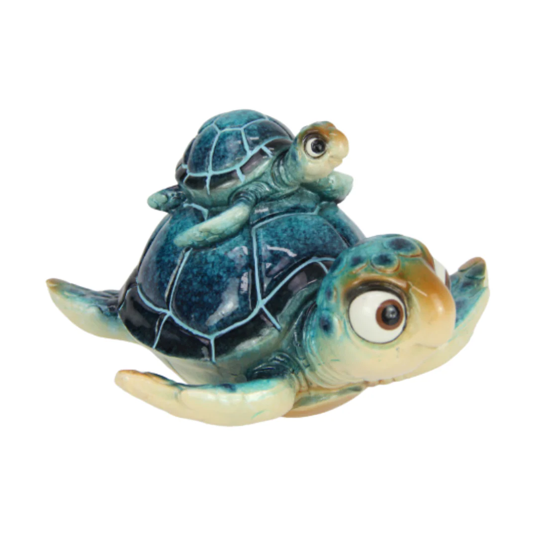 Comical Marble Turtle with Baby 15cm - Image 2
