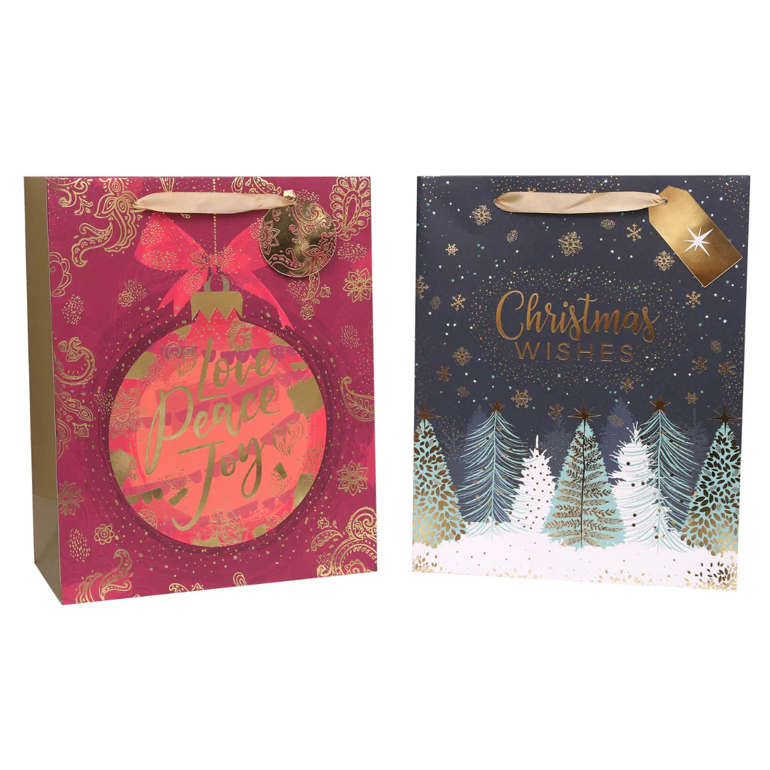 Contemporary Hot Stamping Gift Bag XL 2pk