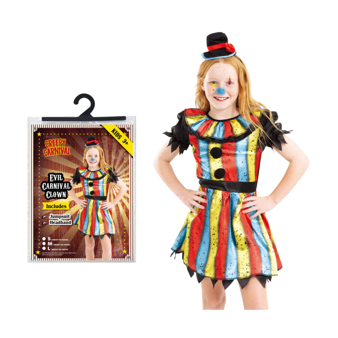 Costume Evil Carnival Clown Kids