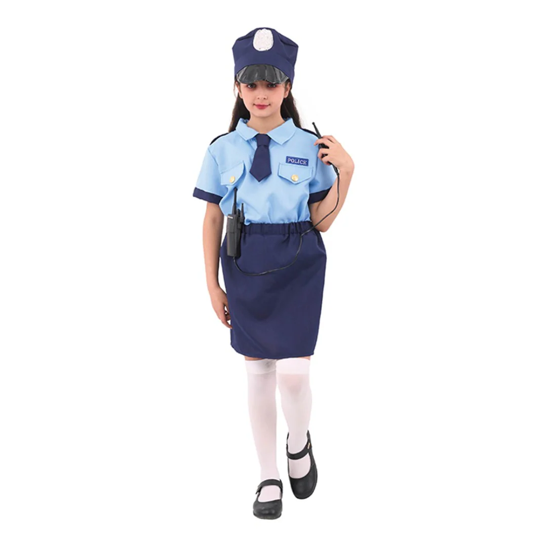 Girl Policewoman Costume-Including Shirt, Skirt, Hat, Tie, Size Xxl 11-12Yo, Height 152Cm, Waist 64Cm - Image 2
