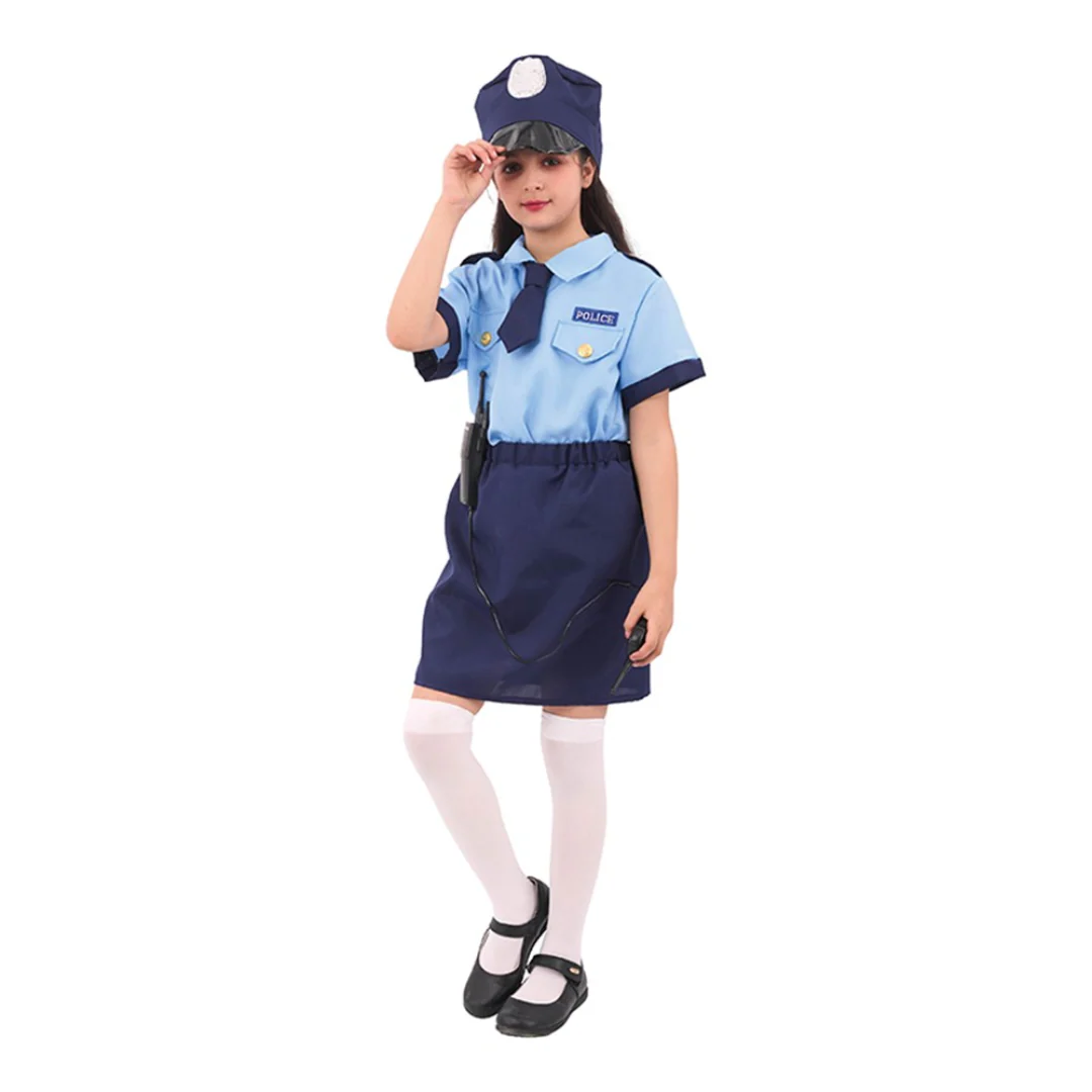 Girl Policewoman Costume-Including Shirt, Skirt, Hat, Tie, Size Xxl 11-12Yo, Height 152Cm, Waist 64Cm - Image 3