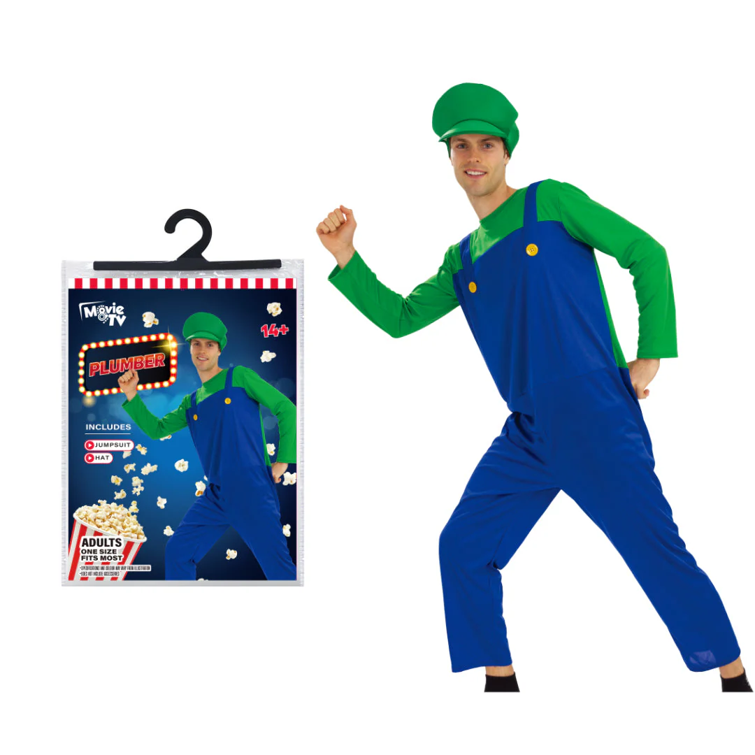 Costume Green Plumber Overalls Adults