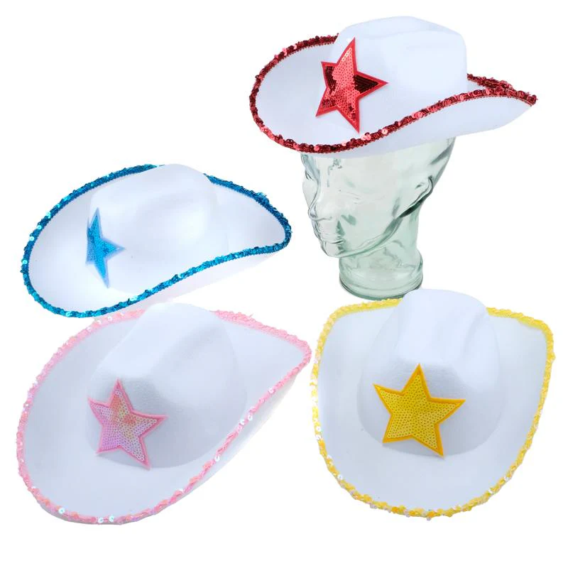 Craft Hat Premium Cowboy Flocked With Star Children Assorted - Image 2