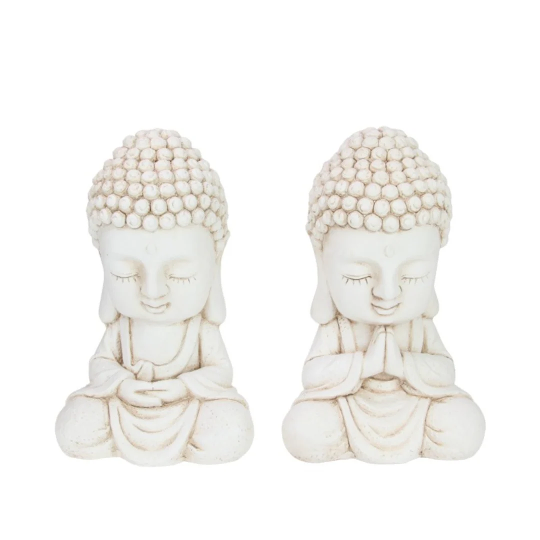 Cream Garden Buddha 34cm Assorted
