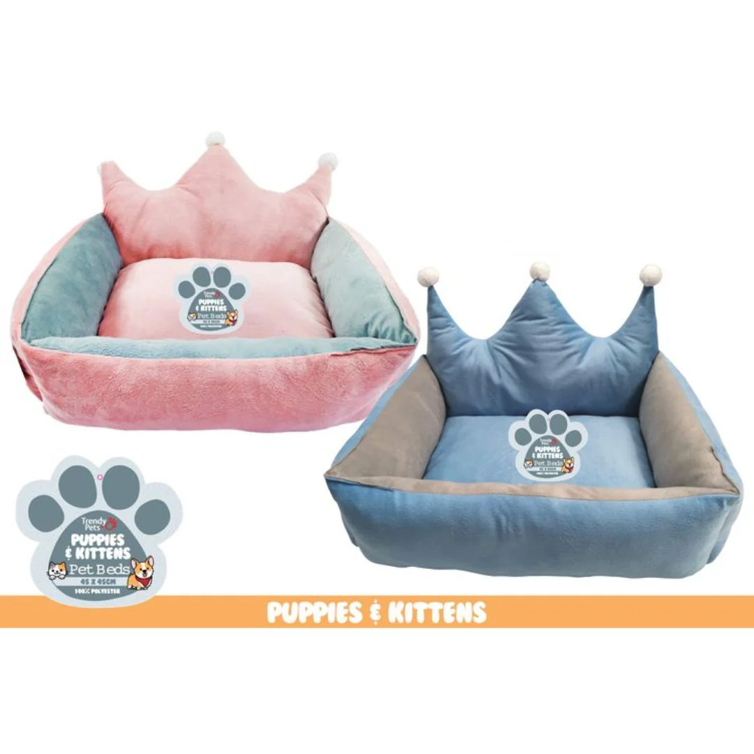 Crown Plush Pet Bed 60X50cm