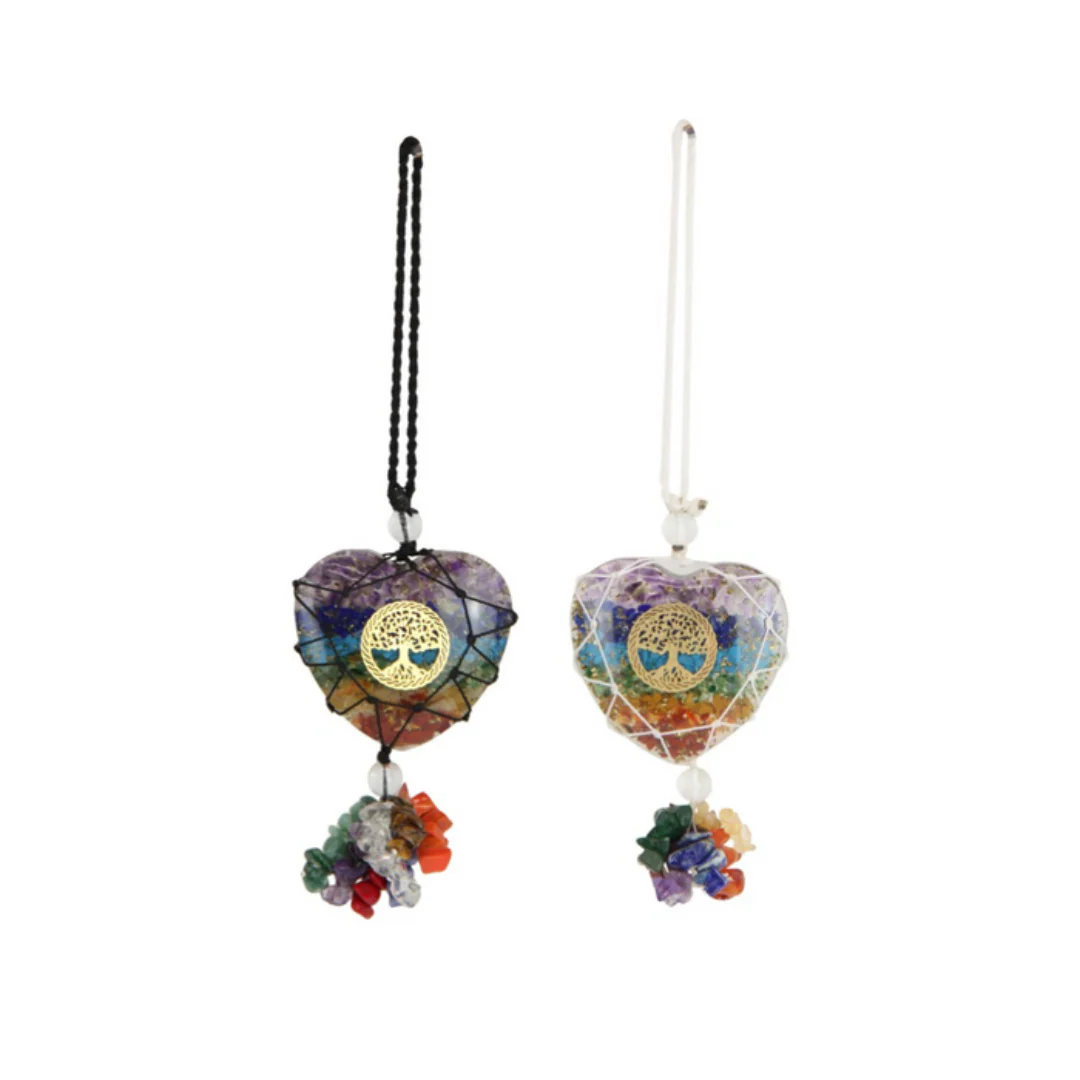 Crystal Tree of Life Heart Hanger 18cm Assorted