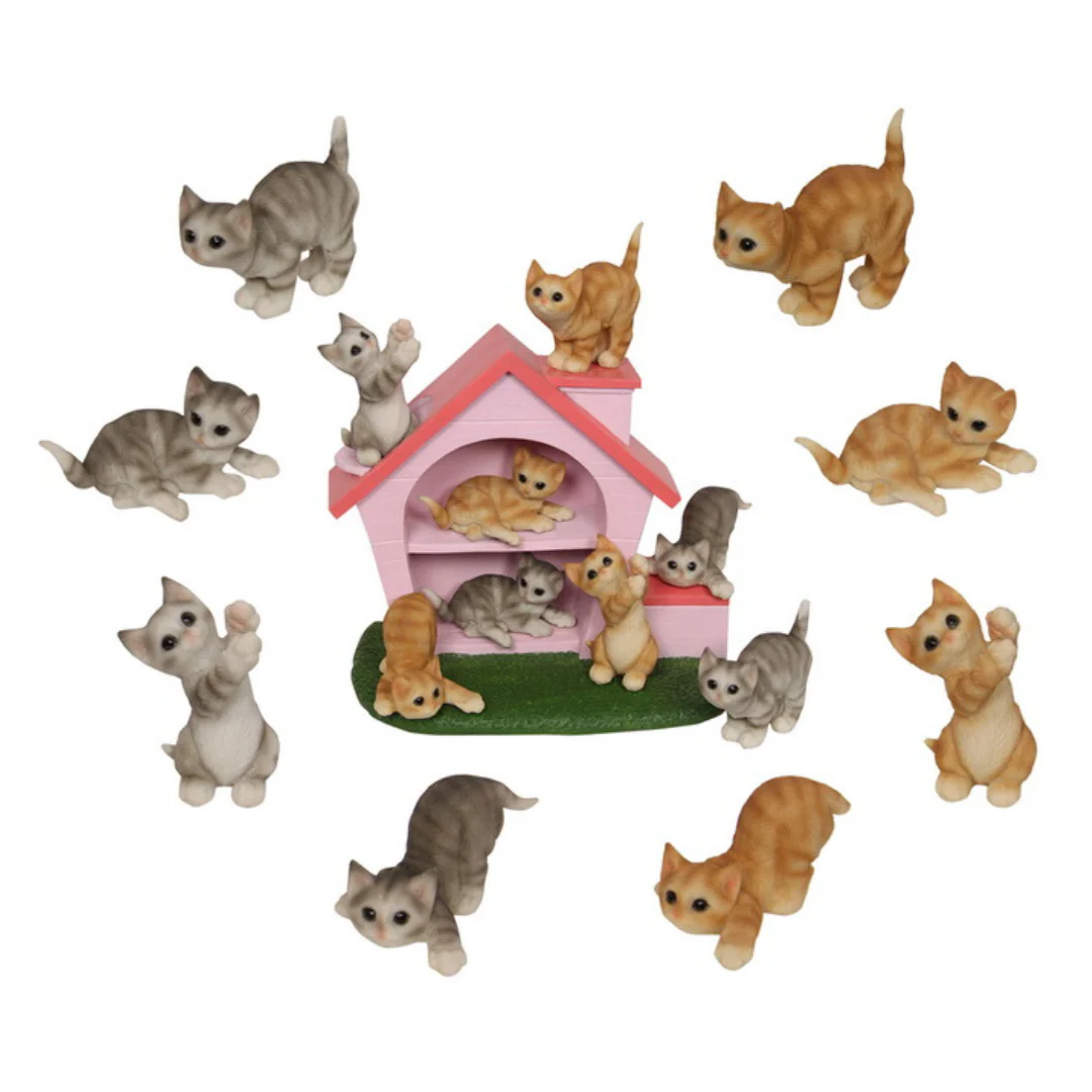 Cute Cat with House 10cm Assorted