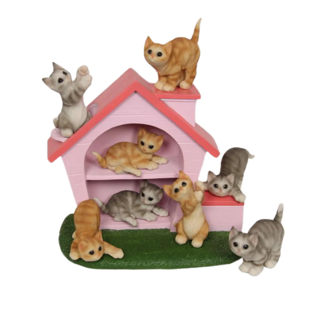 Cute Cat with House 10cm Assorted - Image 2