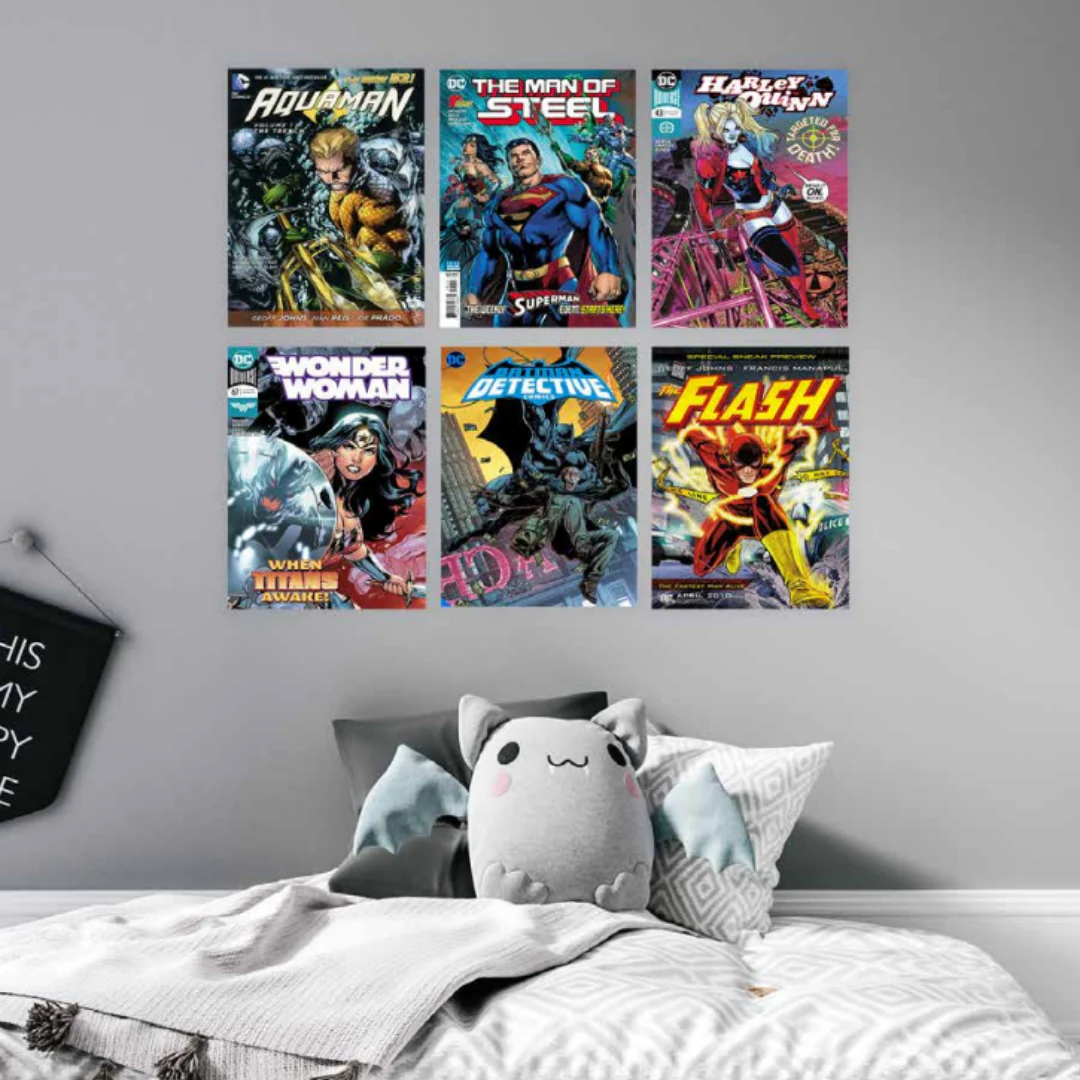 DC Comics Framed Canvases 30x40cm Black Assorted - Image 2