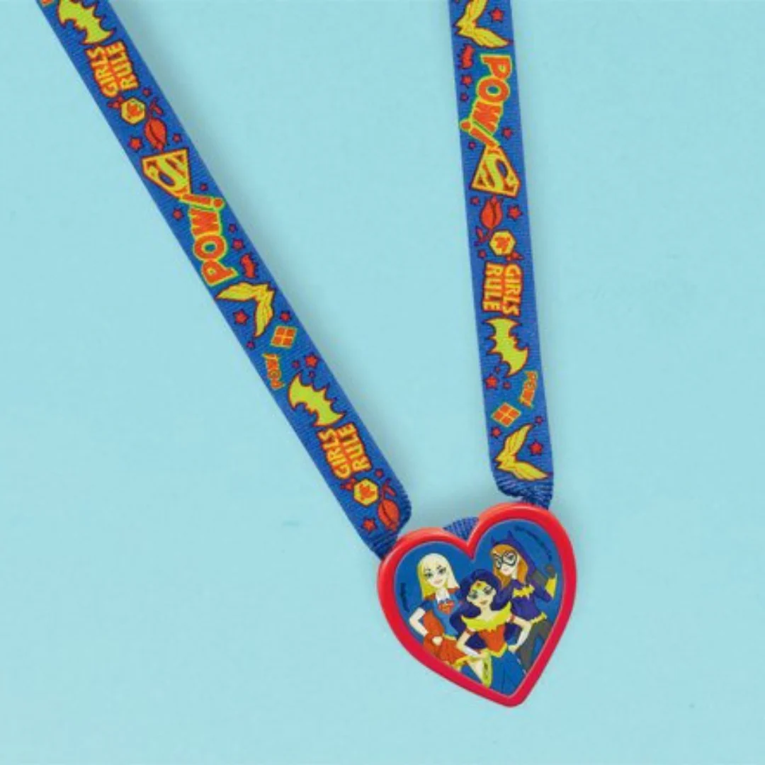 DC Superhero Girls Charm Necklace Favor Pk12