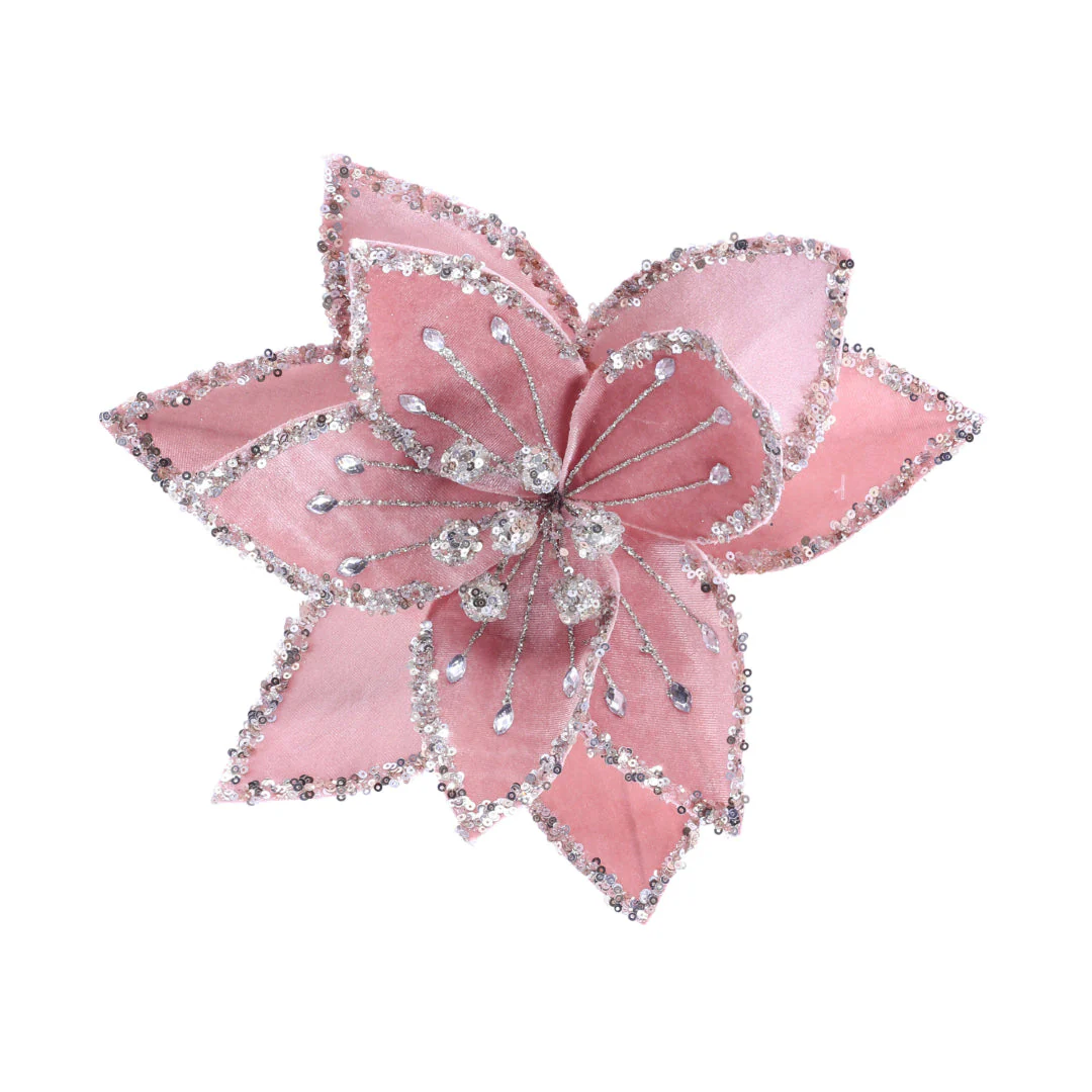 Deluxe Jewel Poinsettia Clip Assorted - Image 2