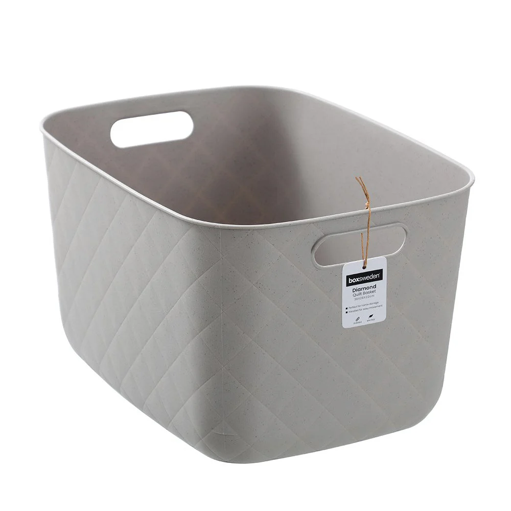 DIAMOND QUILTED BASKET L 38X28X22CM - Image 2