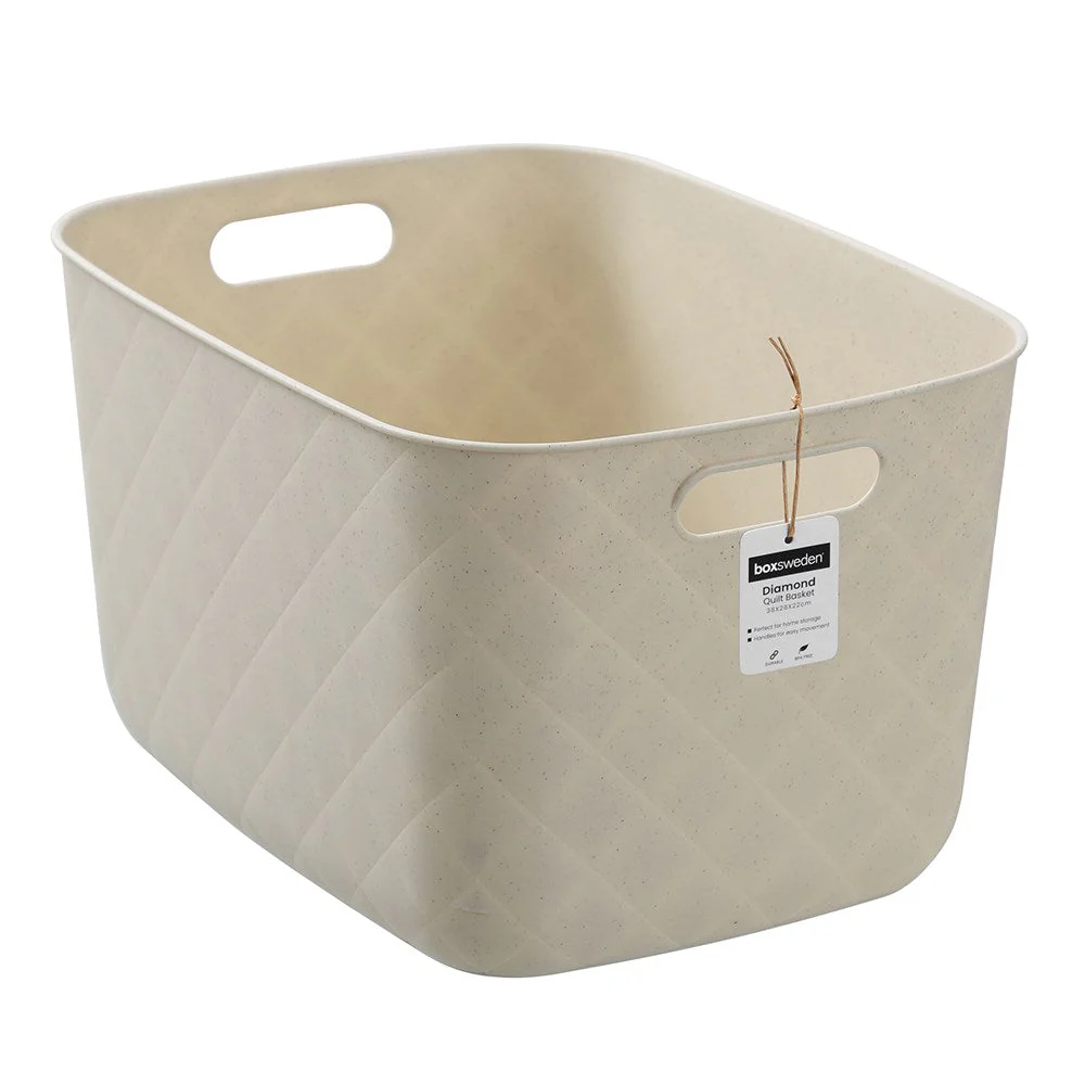DIAMOND QUILTED BASKET L 38X28X22CM - Image 5