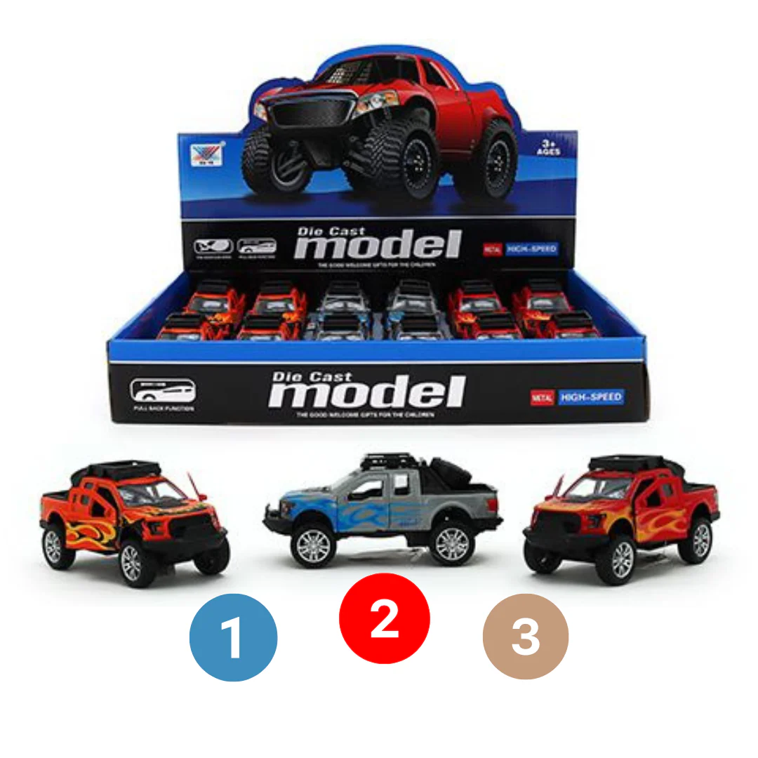 Die Cast Pullback Off Road Ute 3 Assorted 13Cm