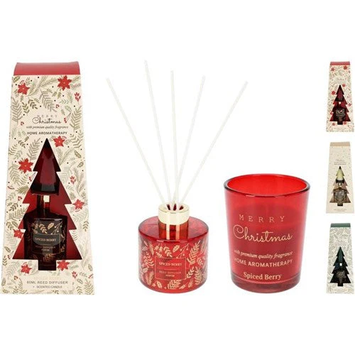 Diffuser Gift Set 3 Assorted Scent 450Gr 80Ml Scented Cotton Reeds
